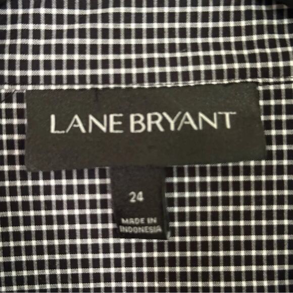 LANE BRYANT Black & white Button Down Blouse plaid business, casual, plus size - Picture 4 of 7